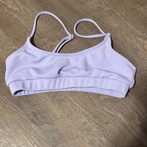 SHEIN Light Purple Ribbed Sports Bra